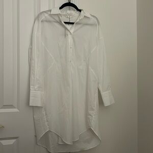 NWT Zara Oversized Top-Buttoned Poplin White Shirt / Tunic / Dress - Size XS